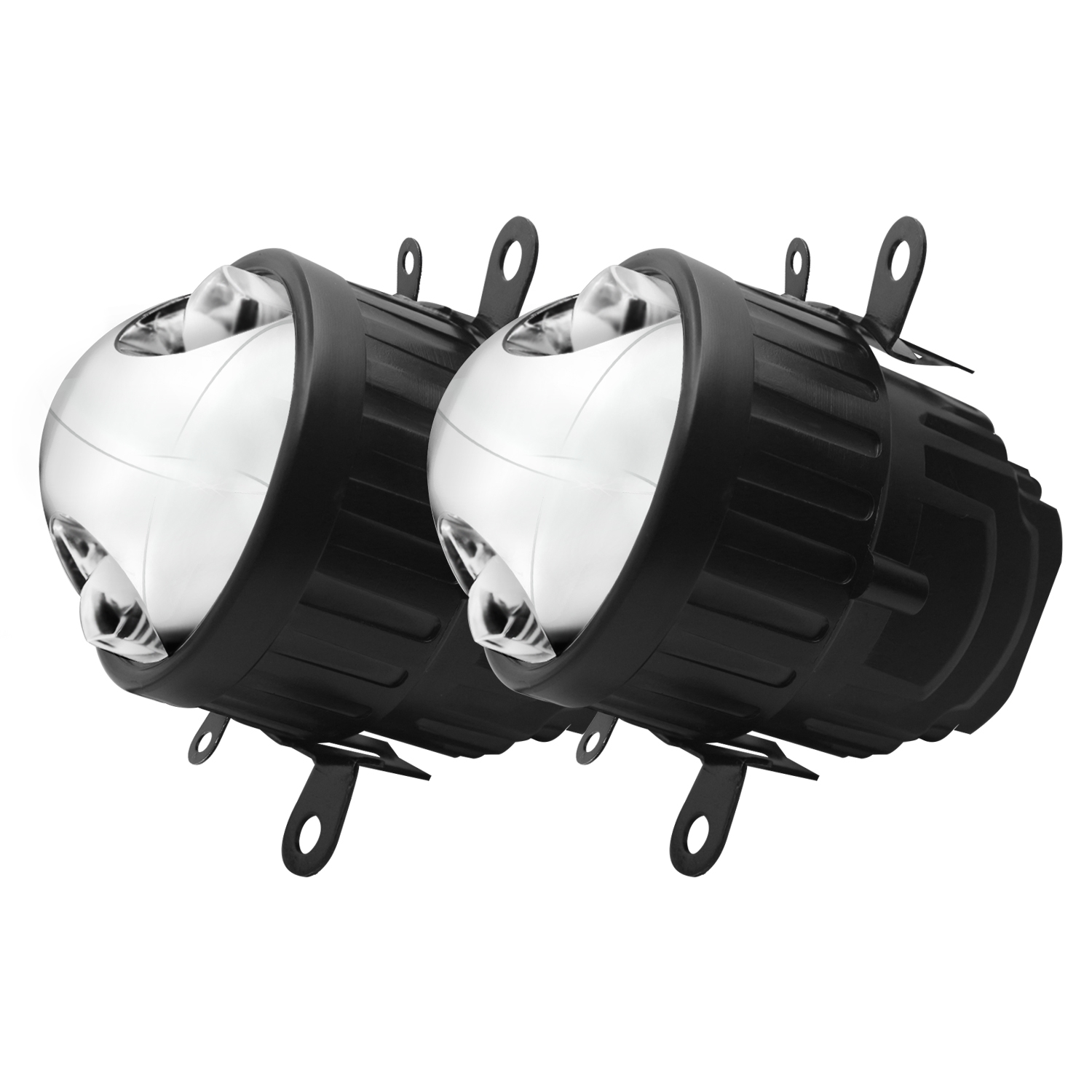 Carzex 3 inch 55W 3 in 1 Yellow White & Natural White LED Projector with High/Low Function 12V Projector Fog Light for Cars